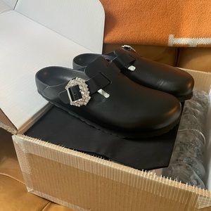 BRAND NEW - Birkenstock x Manolo Blahnik - Boston Clogs - Black Leather - 41
